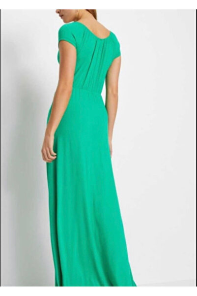 ELEGANT'S Stretchy Maxi Size Plus Size Green Women's Dress