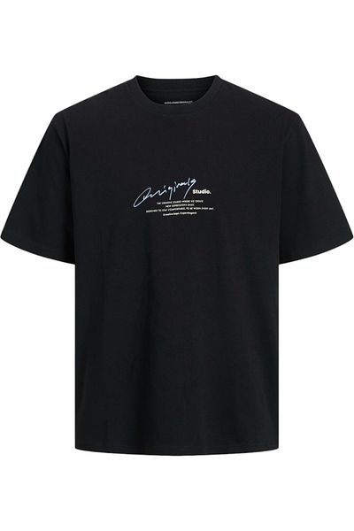 Jack & Jones Tricou JACK & JONES Manchester Script - 12273373-Μαύρο