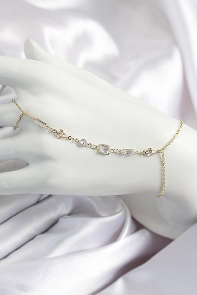 Clariss Brass Zircon Stone Y Model Gold Color Women's Shahmeran