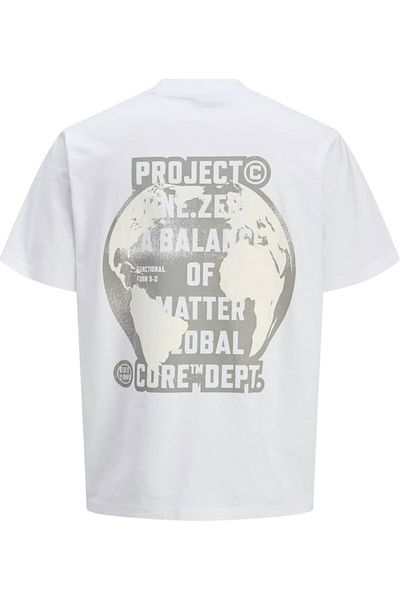 Jack & Jones Tricou JACK & JONES Τσιμέντο Μεγάλης Πλάτης - 12274376-Φωτεινό Λευκό
