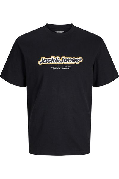 Jack & Jones Tricou JACK & JONES Vesterbro Newton Brand - 12265740-Μαύρο