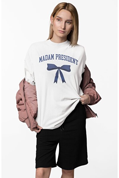 Fuddy Moda Υπερμεγέθη μπλουζάκι Madam President Written, T-shirt με θέμα την ...