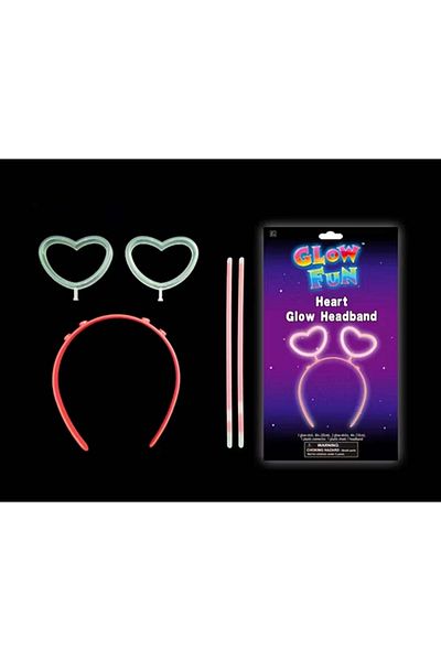 PRATİKOBA Glow Stick Glow in the Dark Phosphorescent Heart Crown 12 Pieces