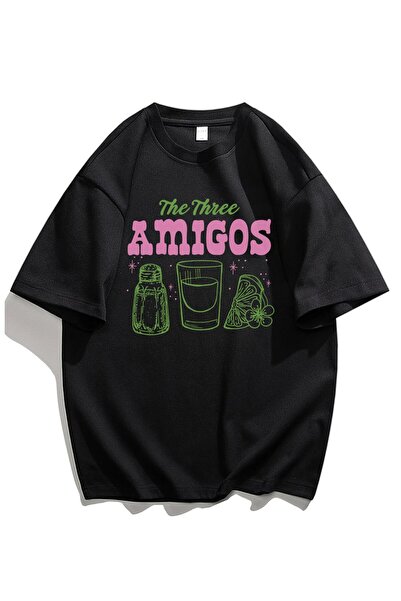 Fuddy Moda تي شيرت مطبوع عليه تيكيلا سول ليمون للجنسين، تي شيرت كبير الحجم مط...