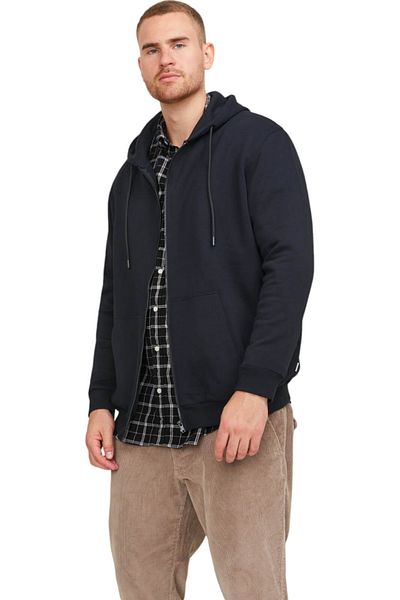 Jack & Jones Hanorac JACK & JONES Κουκούλα Bradley με Φερμουάρ PLS - 12250596-Μαύρο