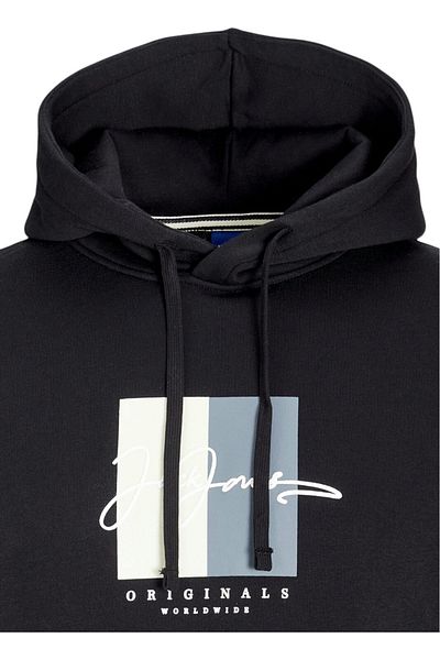 Jack & Jones Κουκούλα Hanorac JACK & JONES Frederiksberg Box Script - 12274585-Μαύρο