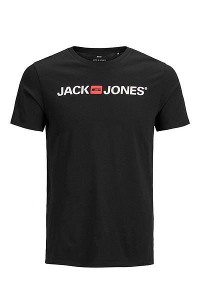 Jack & Jones Λογότυπο Tricou JACK & JONES Corp - 12137126-Μαύρο ΣΤΕΝΗ ΓΡΑΜΜΗ