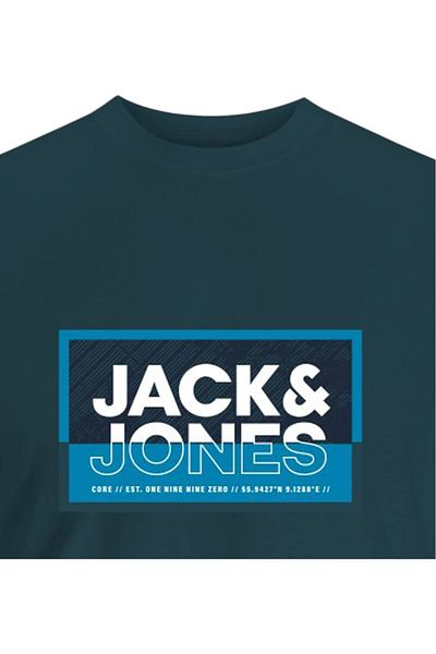 Jack & Jones Tricou JACK & JONES Logan Καλοκαιρινό Στάμπα - 12283825-Deep Teal
