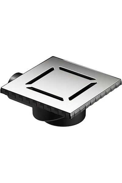 NETWORK ART Vitra V-Flow Square 5606977 Shower Drain, Side Outlet, 15X15 Cm, Dk 100 Cover, Polished Chrome