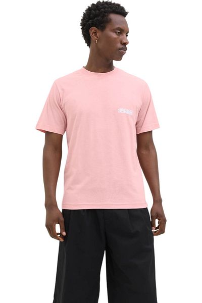 Jack & Jones Tricou JACK & JONES Sago Logo Slub - 12276524-Ροζ Γλάσο