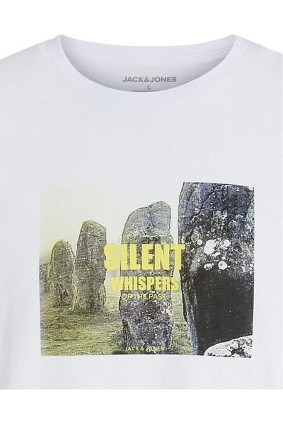 Jack & Jones Tricou JACK & JONES Ryu Στρογγυλή Λαιμόκοψη - 12278540-Λευκό