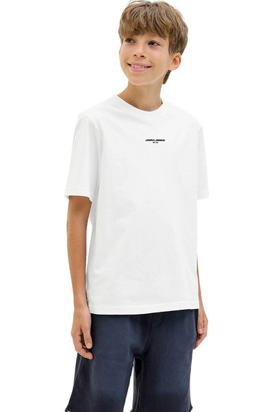 Jack & Jones Tricou JACK & JONES Lido AOP Back Print JNR - 12278705-Φωτεινό Λευκό