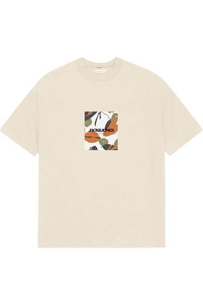 Jack & Jones Tricou JACK & JONES Avira AOP Crew - 12281811-Antique White