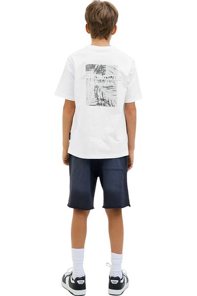 Jack & Jones Tricou JACK & JONES Lido AOP Back Print JNR - 12278705-Φωτεινό Λευκό