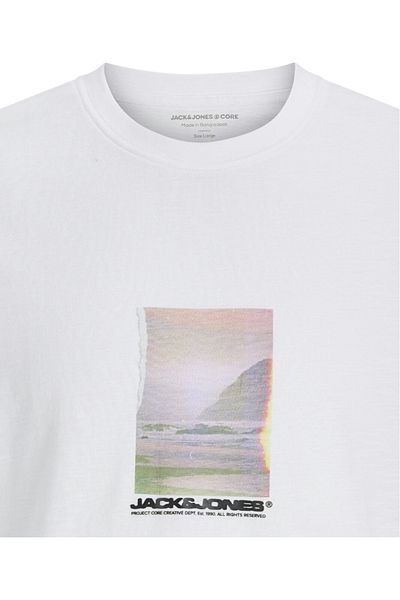 Jack & Jones Tricou JACK & JONES Φωτογραφικό Κέντρο Sago - 12276525-Φωτεινό Λευκό