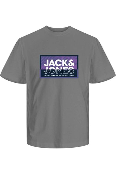 Jack & Jones Tricou JACK & JONES Logan Summer Print - 12283825-Γκρι Φανέλα