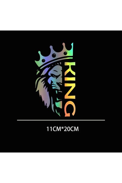 Choice ملصق سيارة داخلي رائع من الفينيل مقطوع بالليزر على شكل أسد مع تاج ملك،...