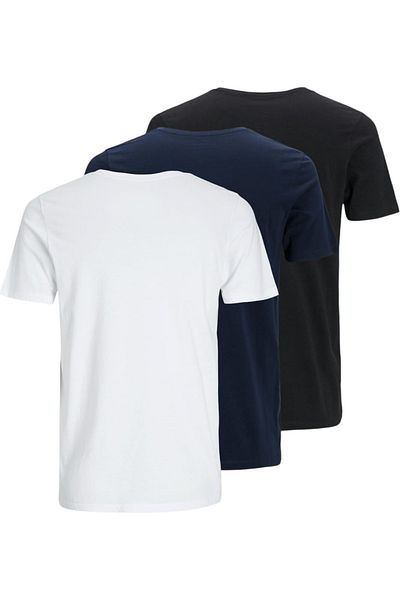 Jack & Jones Μπλούζα JACK & JONES Corp με λογότυπο - 3 μπλουζάκια - 12191330-Λευκό