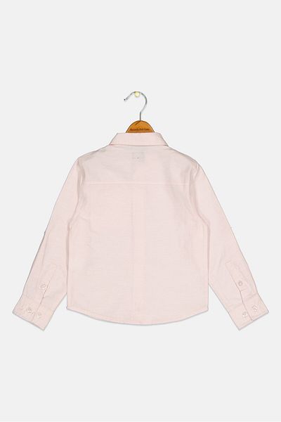 Dkny Kids Boy Regular Fit Solid Long Sleeves Casual Shirt, Pink
