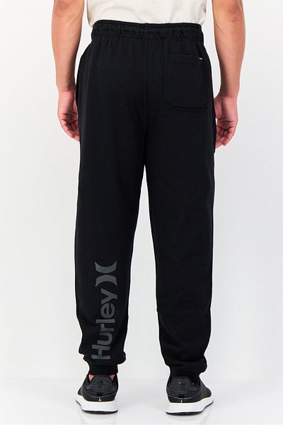 Hurley Men Sportswear Fit Drawstring Jogger Pants, Black
