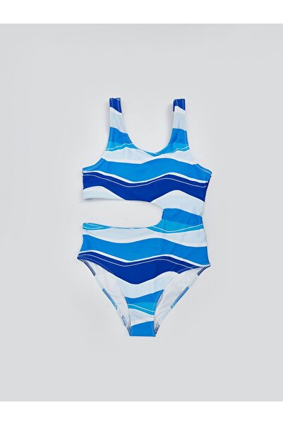 LC Waikiki Lcw Kids Blue Quick Dry Uv Protected Girls' Mayokini