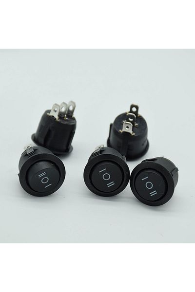 Choice 5pcs 5Pcs/lot ON/OFF/ON 3 Position 6A/250V 10A/125V AC 3Pin SPDT Round Boat Rocker Switch