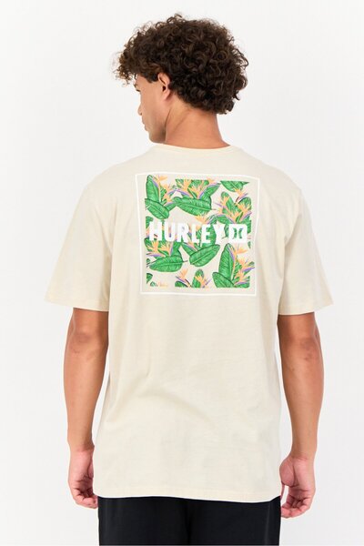 Hurley Men sportswear Fit Short Sleeve Outdoor T-Shirt, Tan