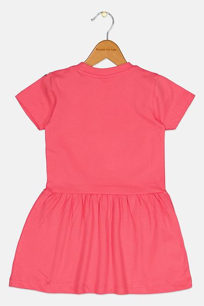 PEANUTS Toddlers Girl Short Sleeve Graphic Dress, Pink