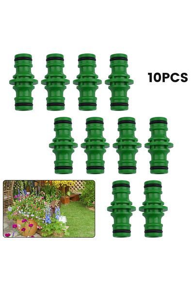 Choice 10 Pcs Hose Pipe Connector Double Male Plastic Quick Fix Click On Rubber O Ring Garden Watering H...
