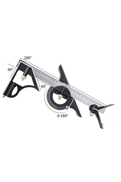Choice1 A1 300mm Multi Functional Combination Adjustable Right Angle Ruler and Protractor Movable Measuring