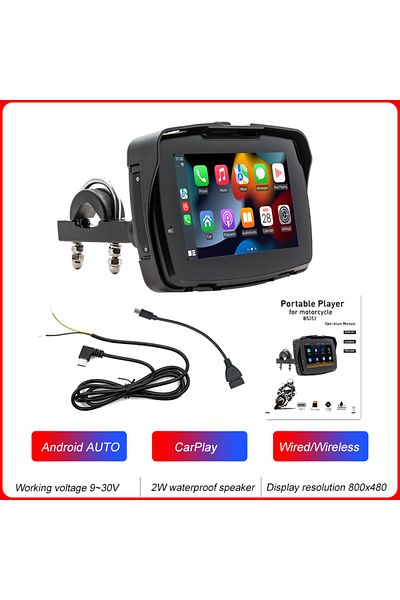Choice Machine only BQCC 5 Inch HD Motorcycle Portable MP5 IP65 Waterproof Mobile Phone Interconnection Dua