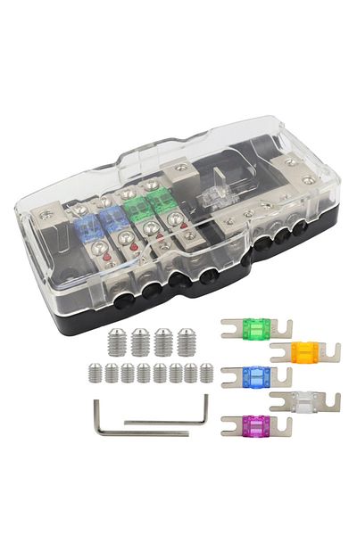 Choice 30A 60A 80A Circuit HD Fuse Power Distribution Block wGround Buss For Campers Cars Audio With Red...