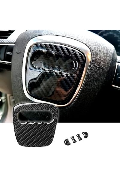 Choice 3D Car Steering Wheel Ring Trim Carbon Fiber Sticker Cover logo Auto Accessories For Audi A4 B8 8...