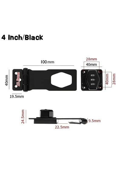 Choice 4 Inch - Black Keyless Security Cam Lock Household Cabinet Password Hasp Locks Anti-Theft Combinatio