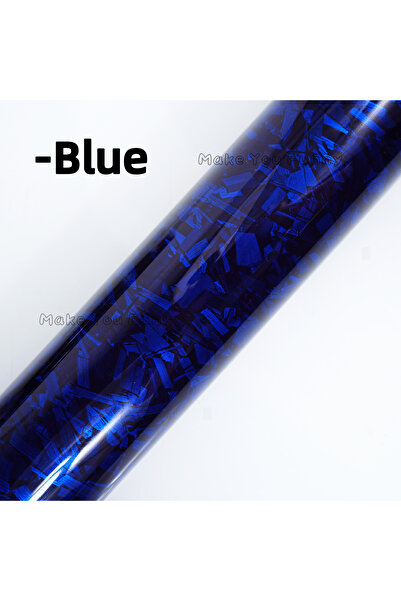 Choice ملصقات سيارة من ألياف الكربون الزرقاء مقاس 30 × 152 سم لاصقة من الفيني...