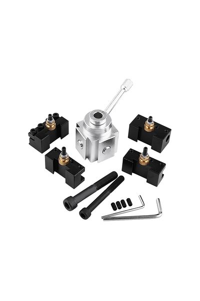 Choice Lathe Tool Post Holder Set Aluminum Alloy Quick Change Mini Lathe Tool Post and Holder Kit Lathe ...