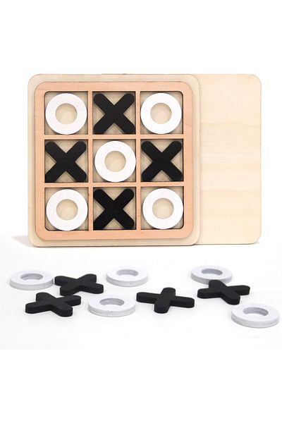 rexa Handmade Wooden XOXO Board Game – Classic Tic-Tac-Toe Strategy Game