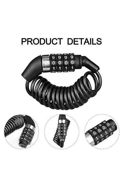 Choice Motorcycle Bicycle Anti-Theft Chain 4-Digit Password Combination Helmet Lock Safety Portable Cabl...