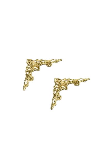 Choice golden 12Pcs Jewelry Iron Case Scrapbook Box Desk Corner Decorative Guard Crafts