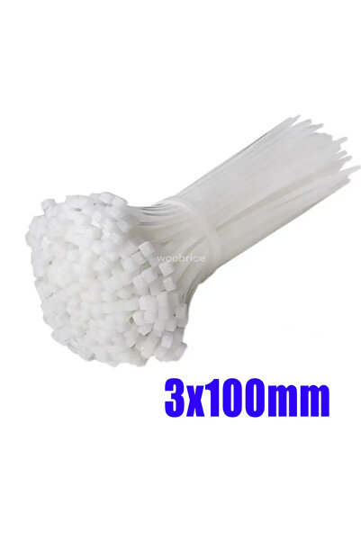 Choice1 100 قطعة بيضاء - 3 × 100 مم 100-1000 قطعة ربطات كابلات بلاستيكية من ا...