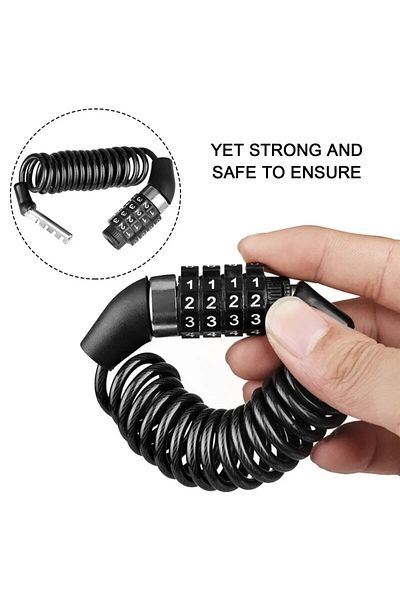 Choice Motorcycle Bicycle Anti-Theft Chain 4-Digit Password Combination Helmet Lock Safety Portable Cabl...