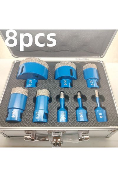 Choice Round 8pcs M14 Thread Dry Vacuum Brazed Diamond Core Drill Bit set Ceramic Granite Marble Stone Tile