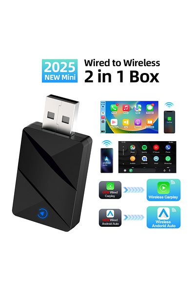 Choice Wire to Wireless 2 in 1 2025 Upgraded CarPlay Dongle Wired to Wireless CarPlay Android Auto Adapter