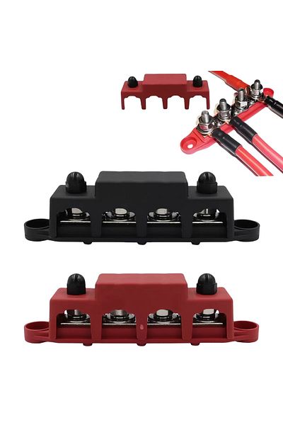 Choice Black M10 PinXin 12V-48V 250A Bus Bar Terminal Battery Power Distribution Block With Cover M8 M10 Sc
