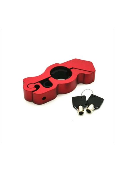 Choice Red Heavy-Duty Aluminum Alloy Motorcycle Lock - Anti-Theft Handlebar & Brake Security For Electric B