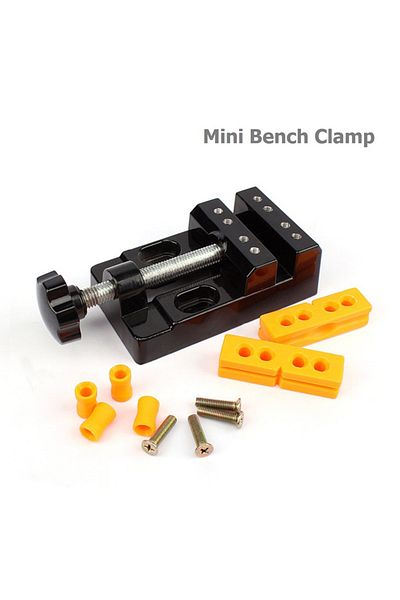 Choice Black Mini Bench Clamp Flat Table Vice Adjustable Drill Press Vice for DIY Jewelry Walnut Nuclear Dr
