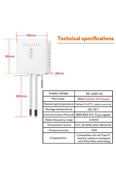 Choice Tuya ZigBee Smart Thermostat For Pilot Wire Heating Radiator Support Ecowatt Electricity Monitori...