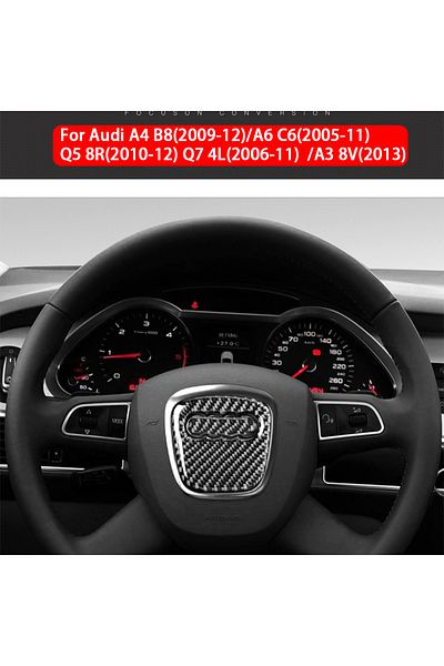 Choice 3D Car Steering Wheel Ring Trim Carbon Fiber Sticker Cover logo Auto Accessories For Audi A4 B8 8...