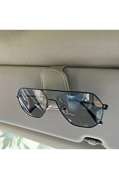 Choice حامل نظارات أنيق للسيارة باللون الرمادي قطعة واحدة، مشبك مغناطيسي من ا...