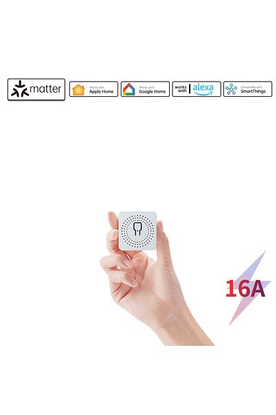 Choice 1pc Matter WiFi Smart Switch 16A Smart Home Light Switch Relay Module Voice Control Work with Alexa